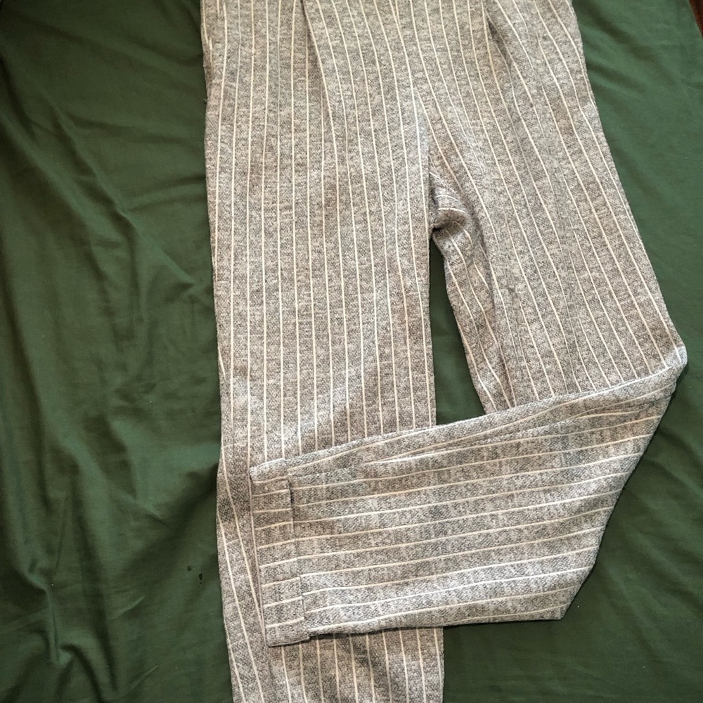 Papaya Gray and White Striped Pants